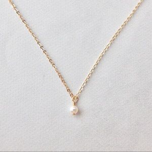 Tiniest pearl choker necklace 14k GF